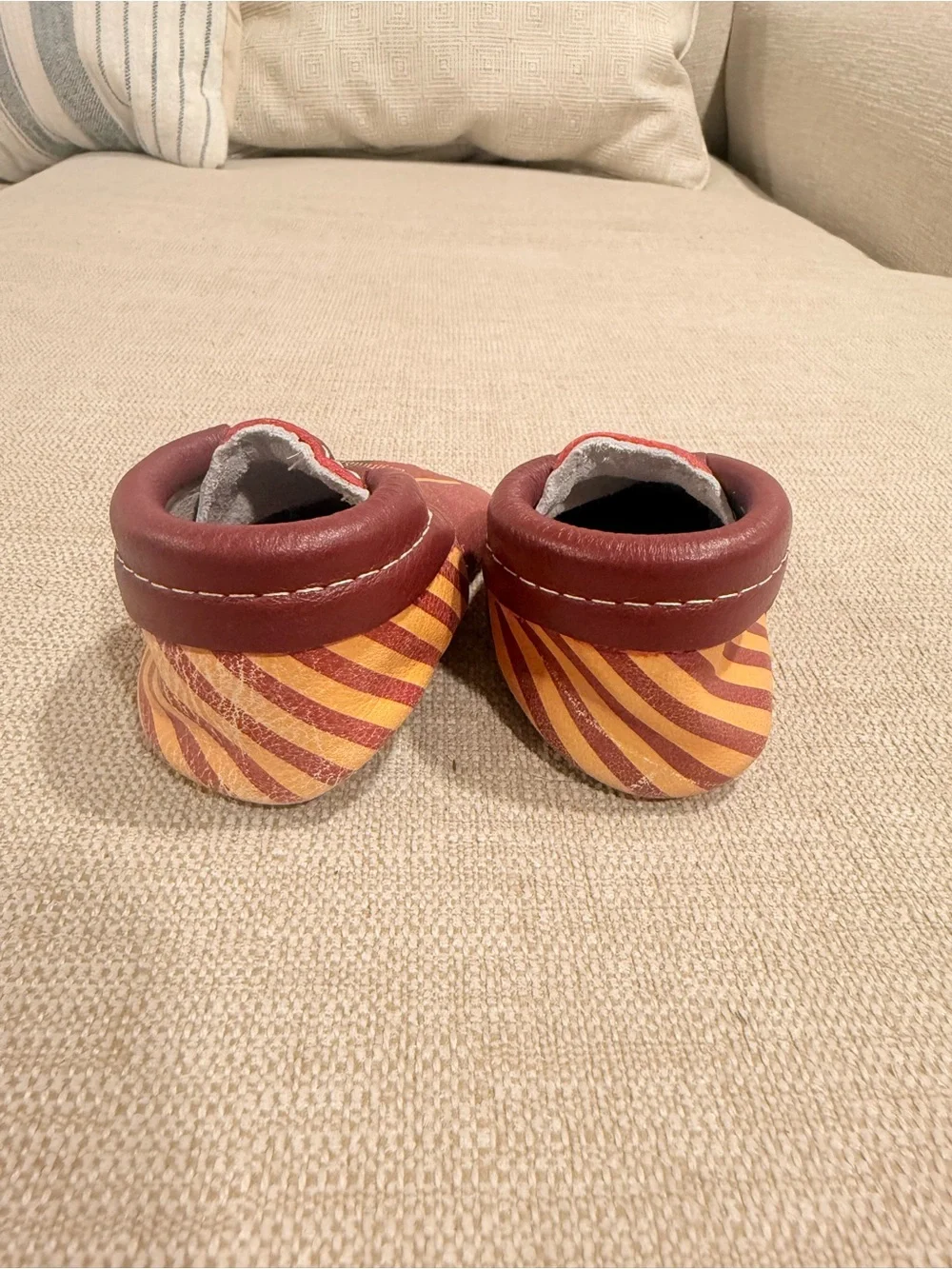 Freshly Picked Burgundy and Yellow Gryffindor-Themed Moccasins